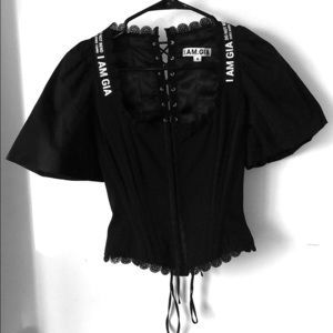 I.AM.GIA Chelsey Corset Top Small Black